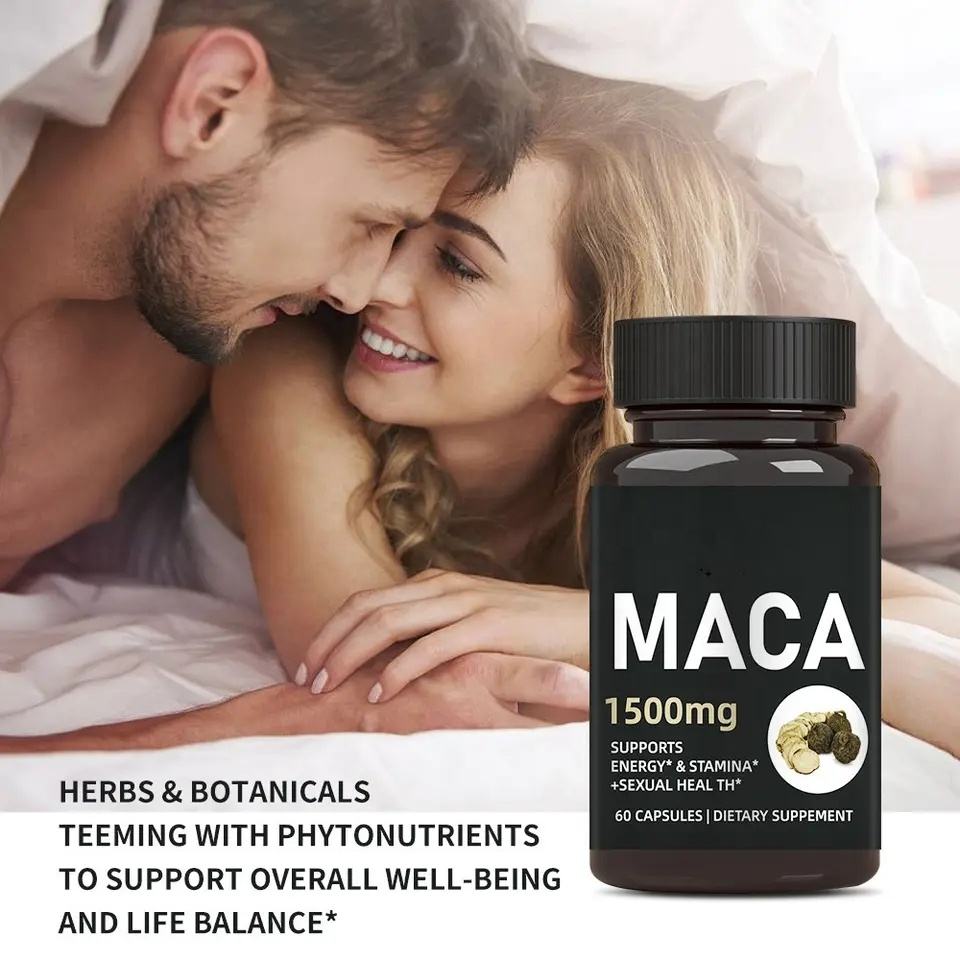 Luxvaa Maca Root Capsules – 1500mg Natural Energy & Balance Support (60 Count)