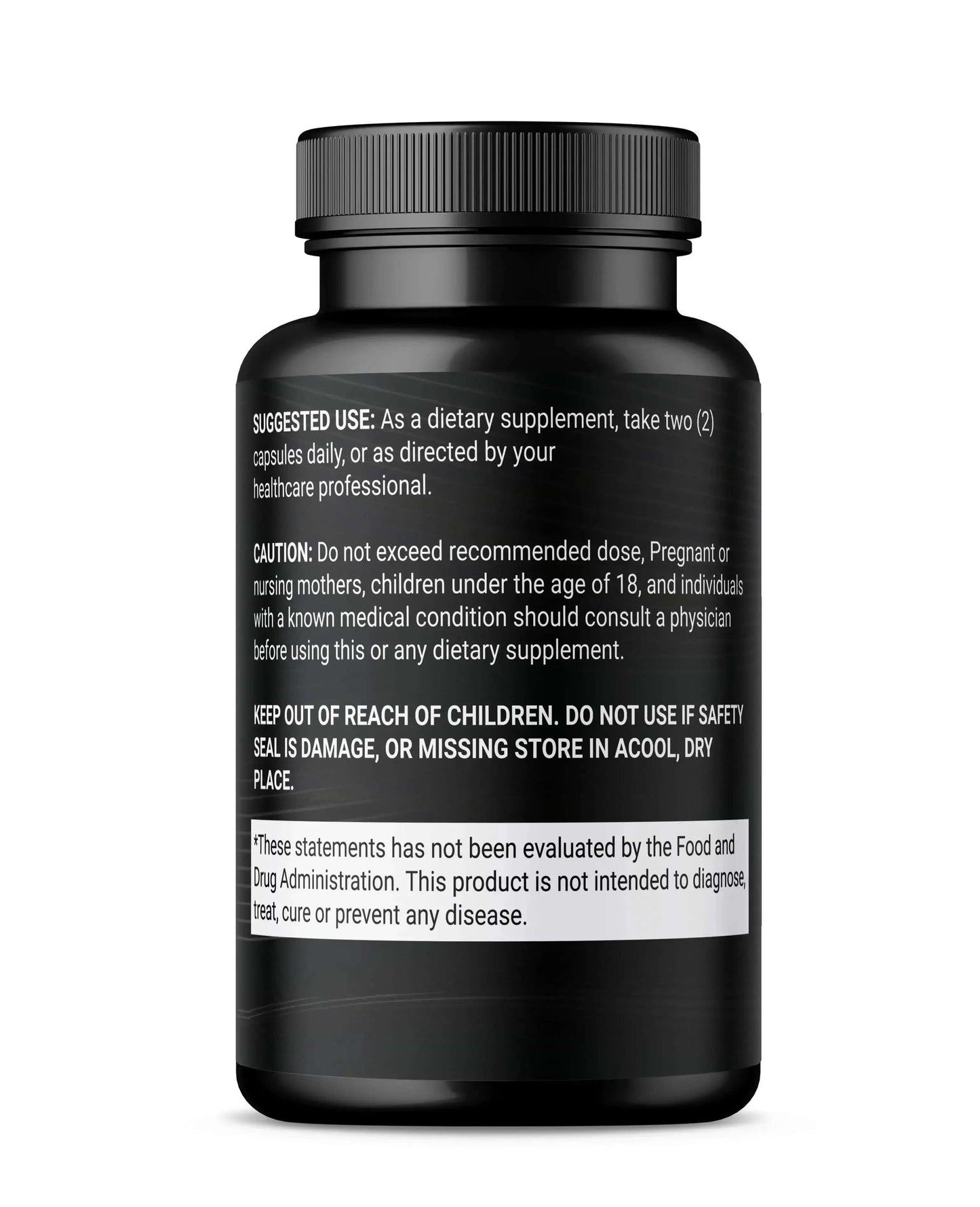 Back view of LUXVAA Nitric Oxide Booster 90 Ct bottle highlighting important supplement information. Ideal for supporting blood circulation and maximizing exercise performance, this Nitric Oxide supplement is perfect for health enthusiasts.