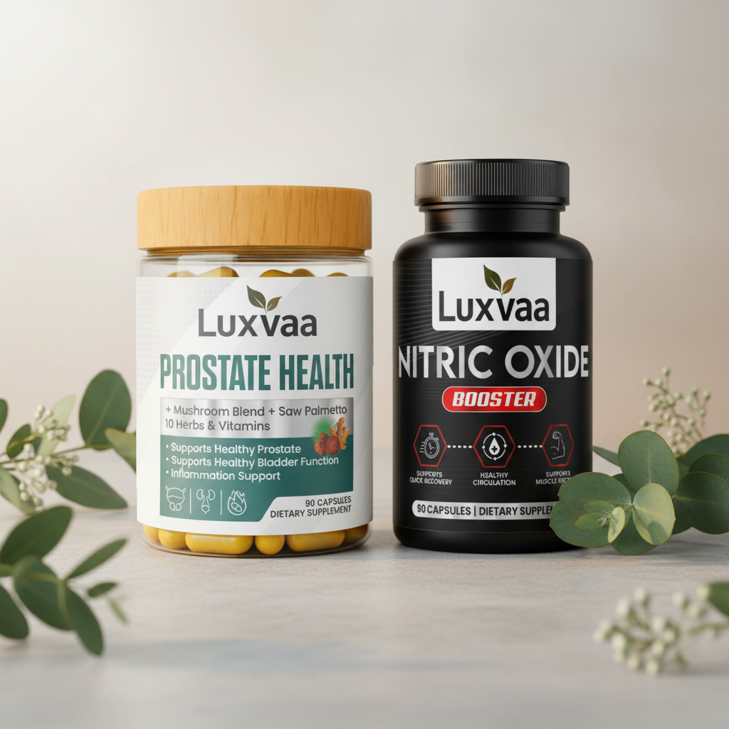 Luxvaa Men’s Health Bundle – Prostate Health & Nitric Oxide Booster (2 Pack, 90ct Each) - LUXVAA