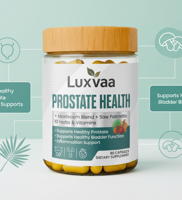 Luxvaa Prostate Health Supplement – Saw Palmetto, Zinc, Selenium & Magnesium – 90 Capsules - LUXVAA