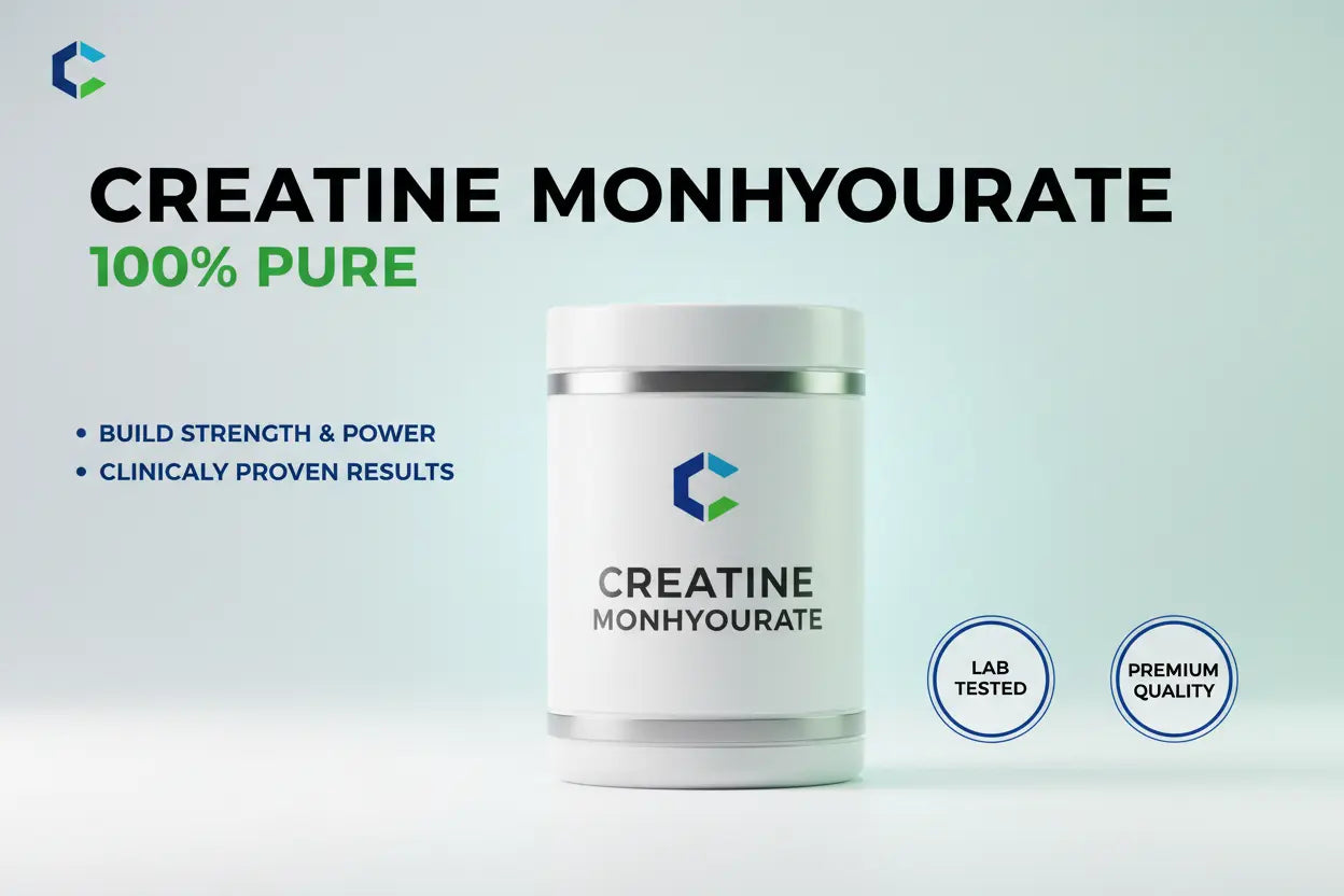 Creatine Monohydrate — 100% Pure image with text for for conversion