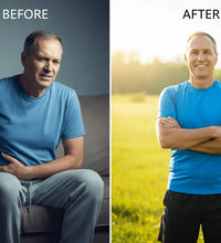 generate a image befor and after people who use prostate health how them feel better 